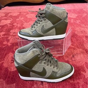 Nike Women's Olive Green Wedge Sneakers